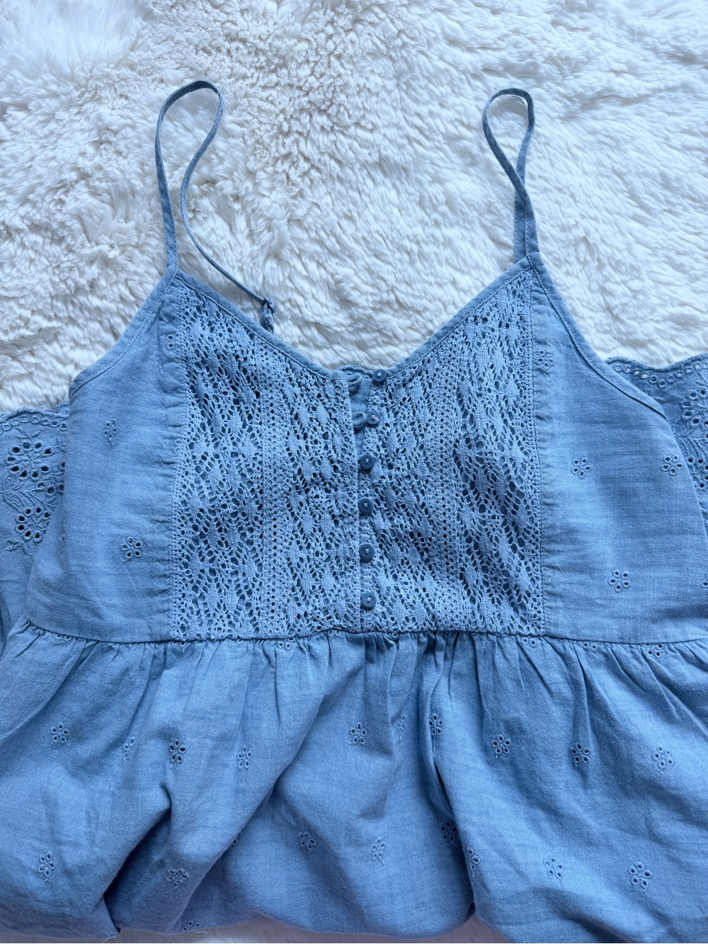 Levi's Light Blue Eyelet Knit Top NWOT